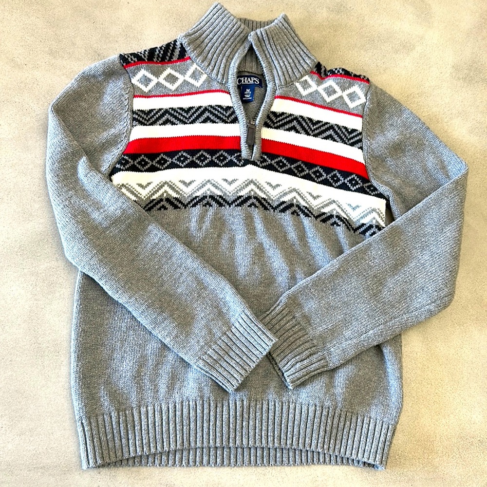 Chaps boys quarter zip sweater size 10/12